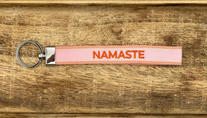 Namaste Pink Woven Keyring