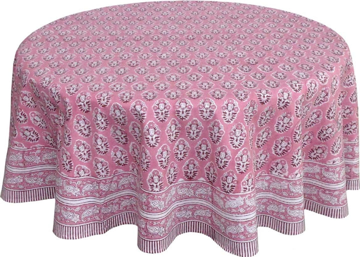 Pia Pink Round Tablecloth-Tablecloths-LNH Edit