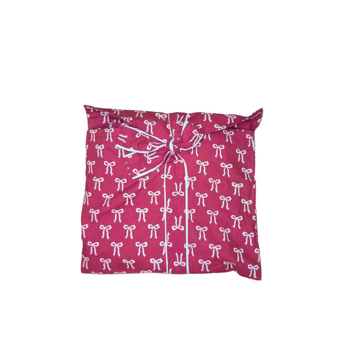 Christmas Bow Pyjama Set | Hand Block-Printed Cotton-Pyjamas-LNH Edit