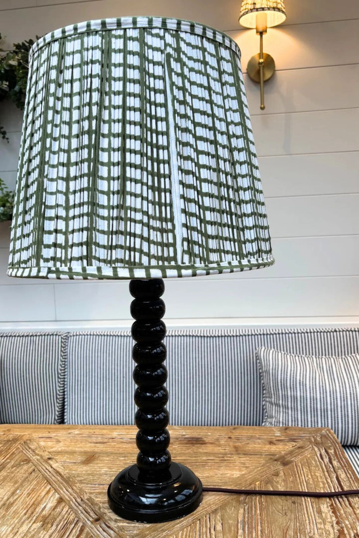 Hand-painted tall black bobbin lamp base with glossy finish, 42.5cm – LNH Edit.