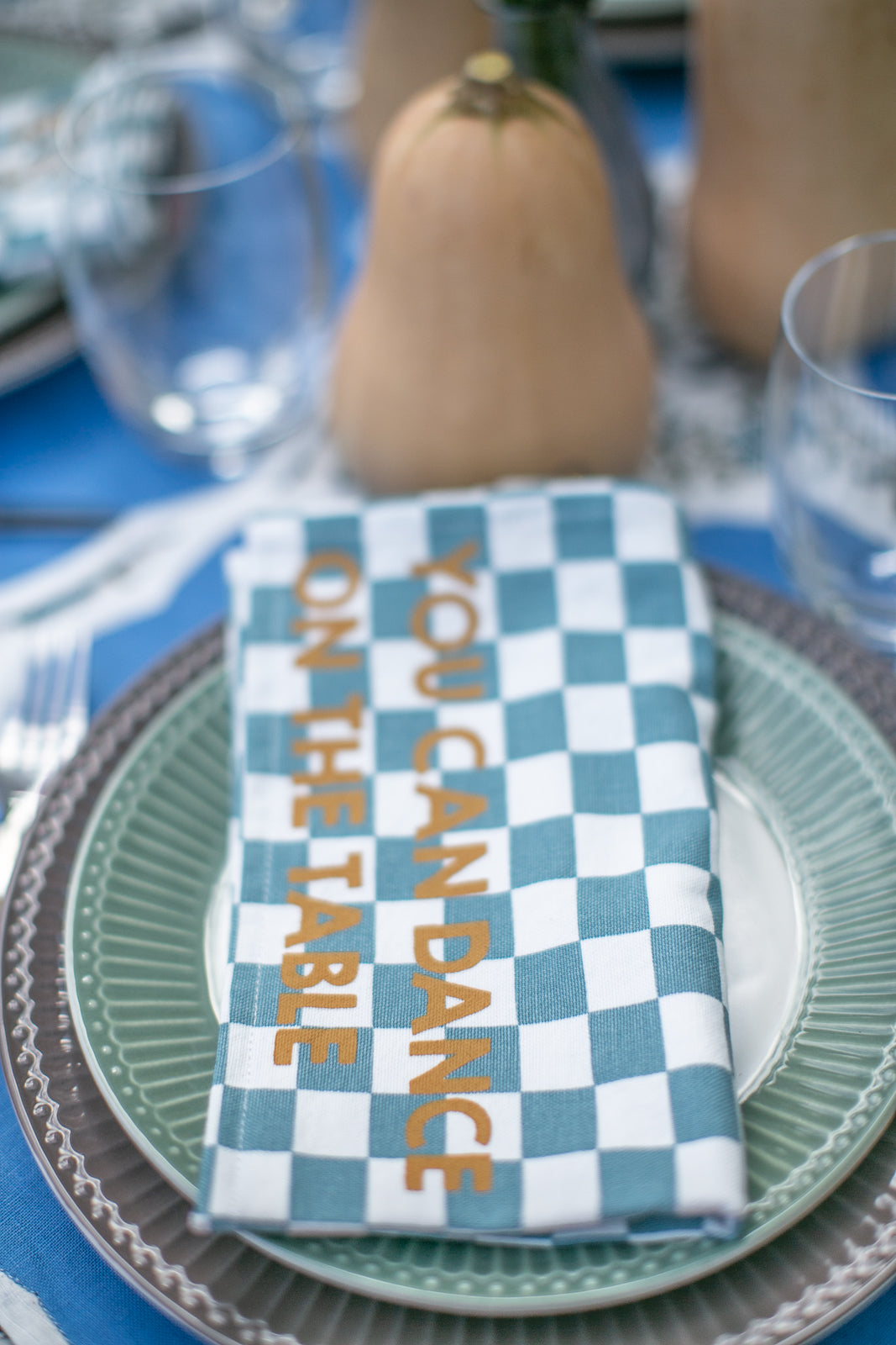 Dance On the Table napkin Blue Set of 4