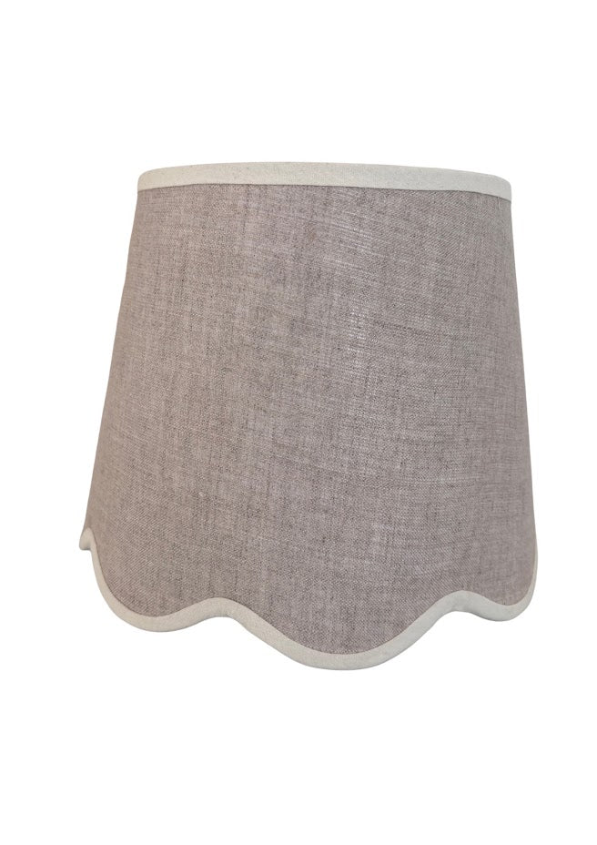 Scallop linen cream trim Lampshade-Lampshades-LNH Edit