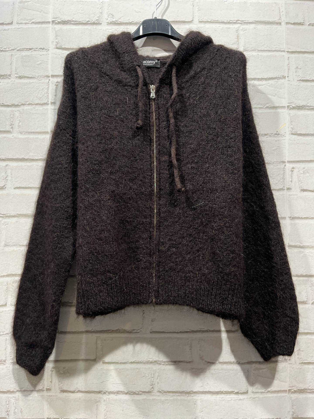 Zip Up Mohair Knitted Hoodie-Jackets & Coats-LNH Edit