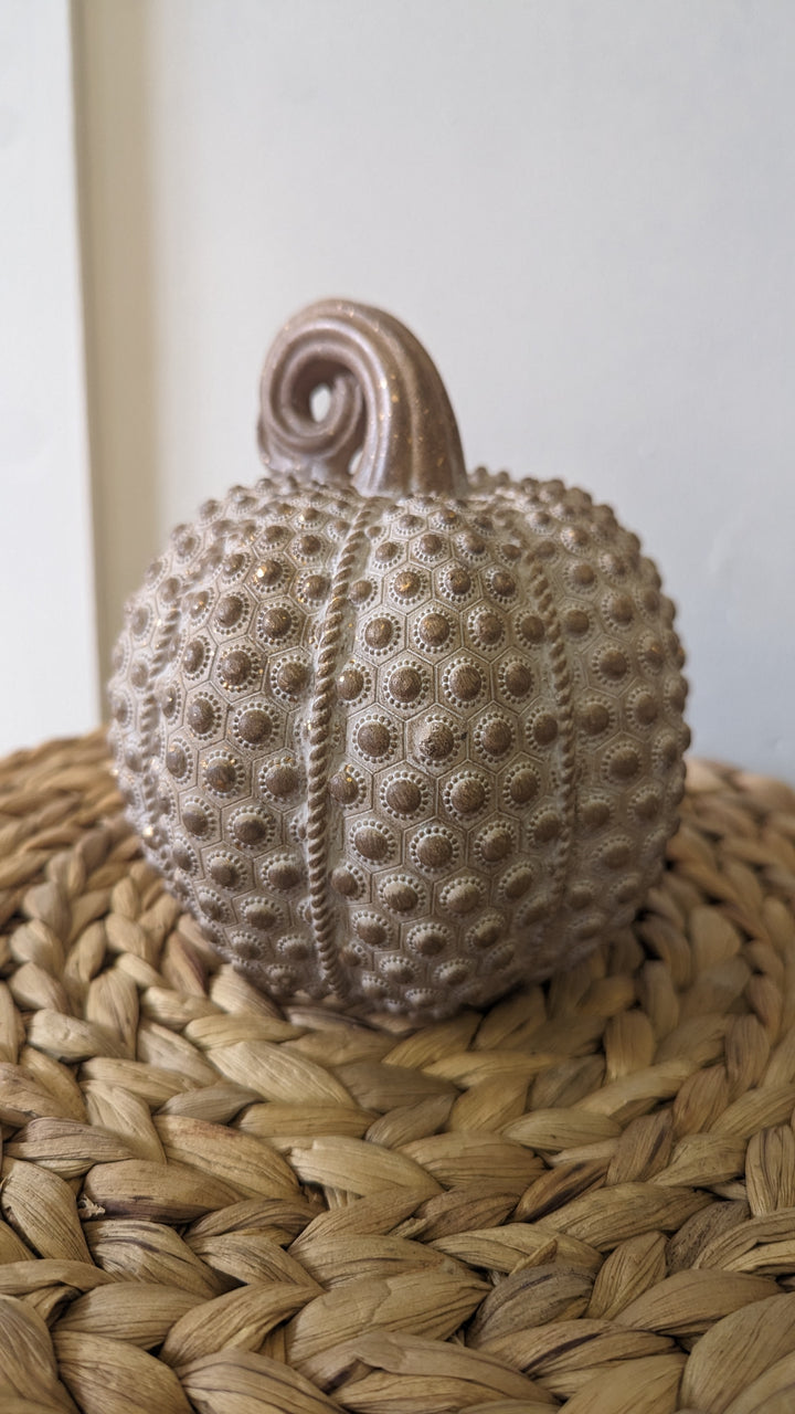 Antique Latte Golden Pumpkin, 15.5cms-Seasonal Decorations-LNH Edit