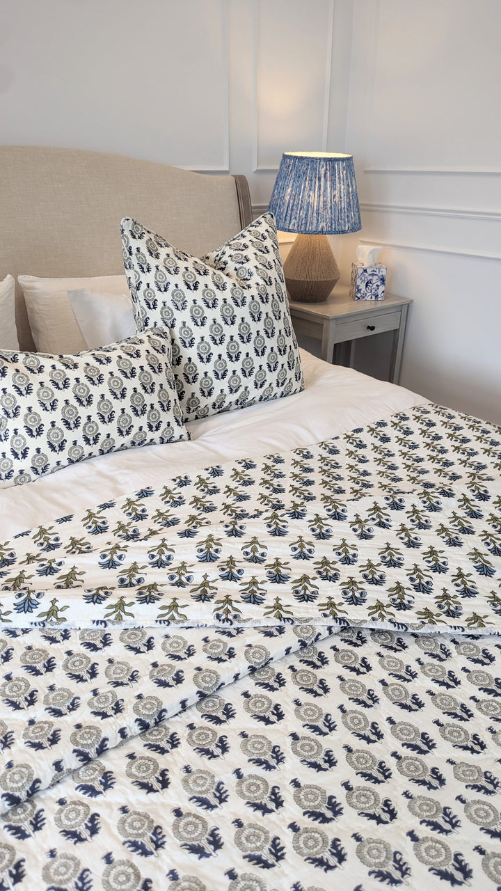 Julia/ Charlie Reversible Quilt Bedspread-Quilts-LNH Edit