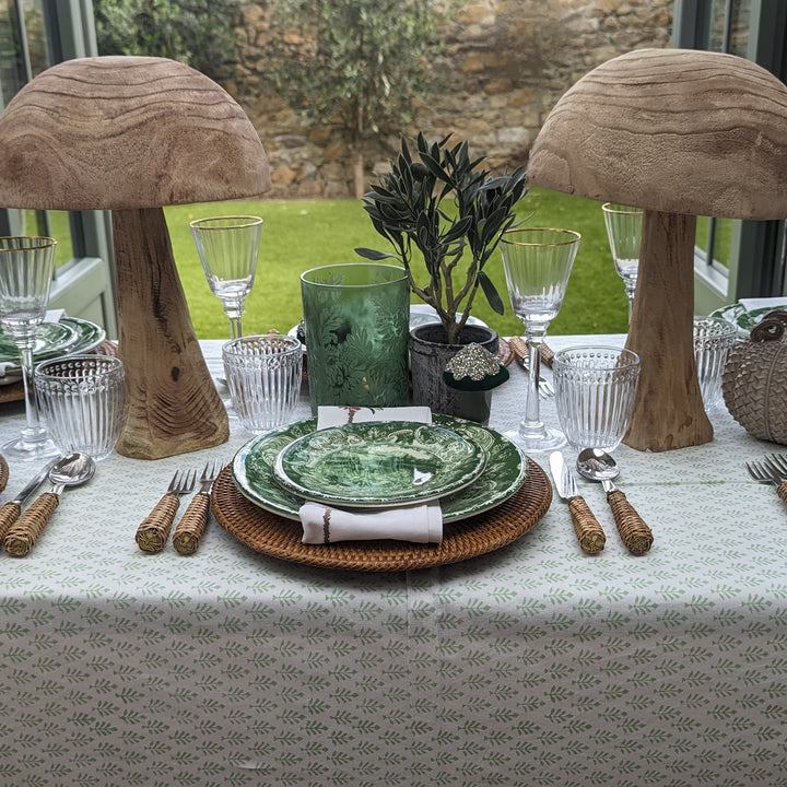 Velvet Green Mushroom Clips , Set of 6-Seasonal Decorations-LNH Edit