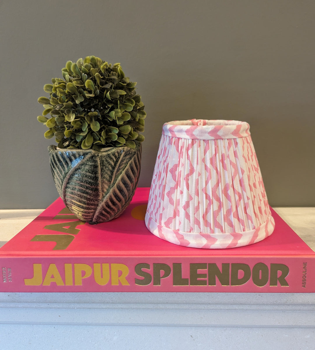 pink rik rak print Lampshade