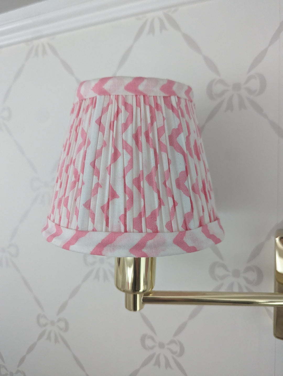 pink rik rak print Lampshade