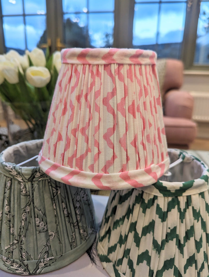 pink rik rak print Lampshade