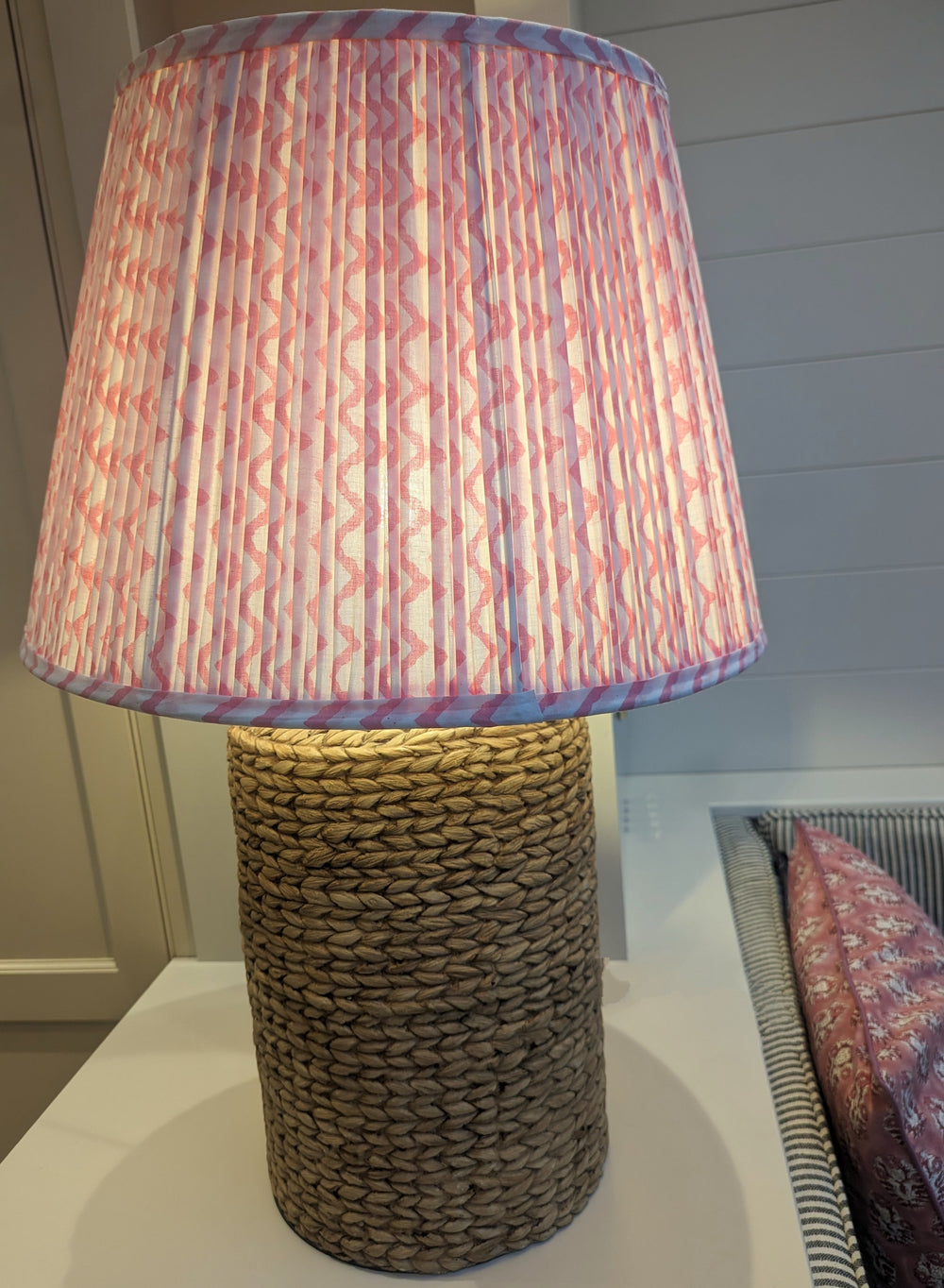 pink rik rak print Lampshade