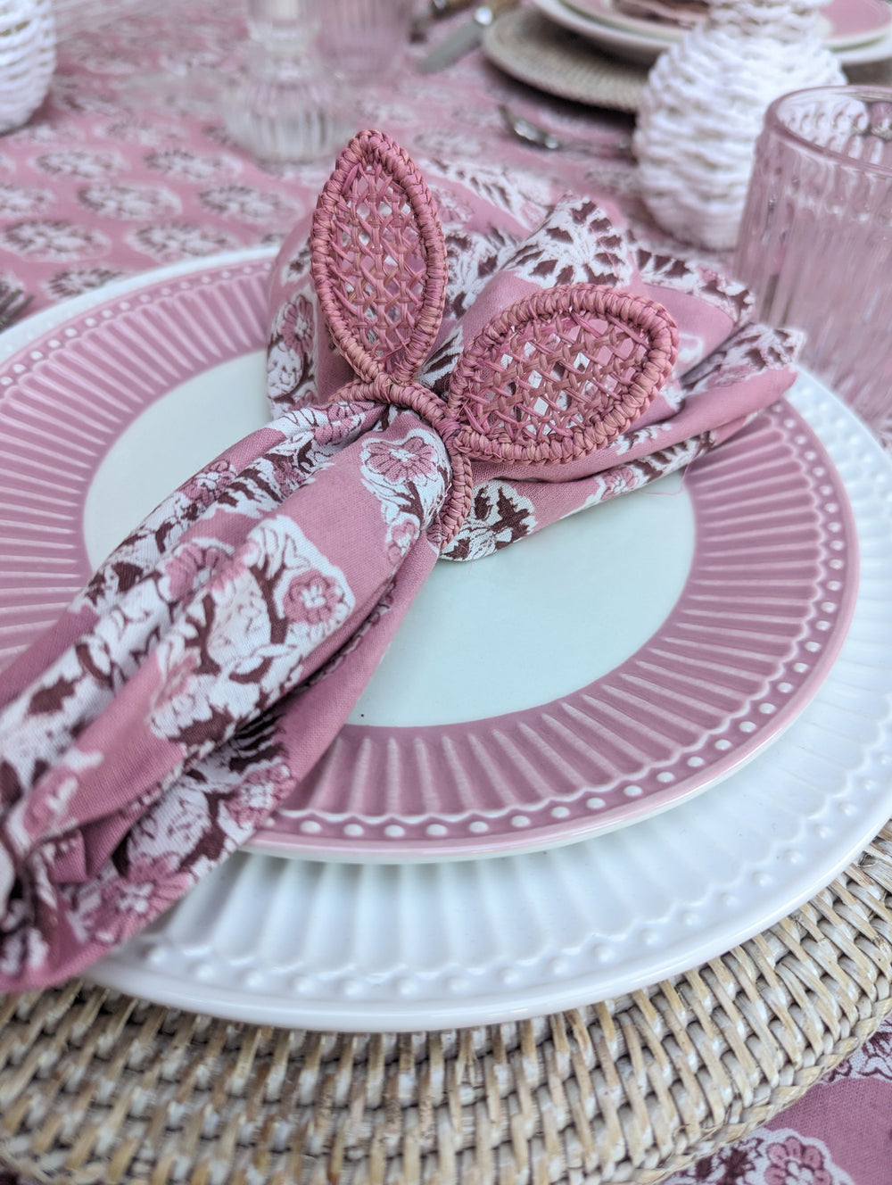 Pia Dusty Pink Napkin, Set of 4-Napkins-LNH Edit