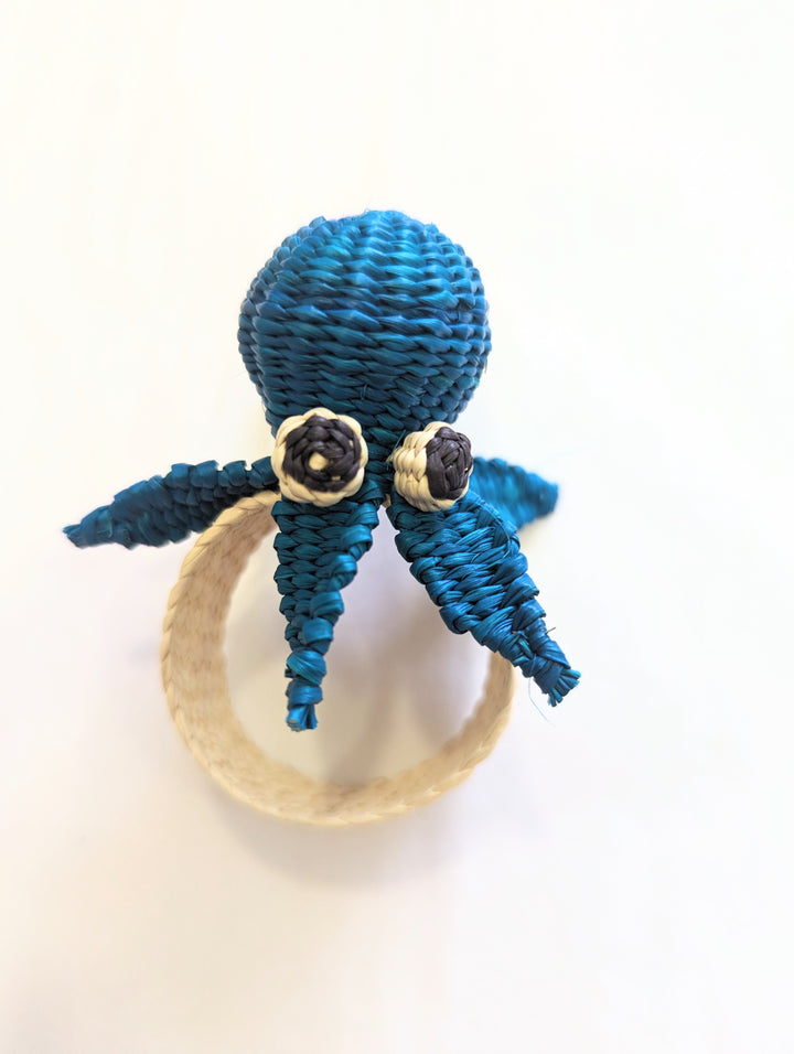 Turquoise Octopus Napkin Rings, Sold individually
