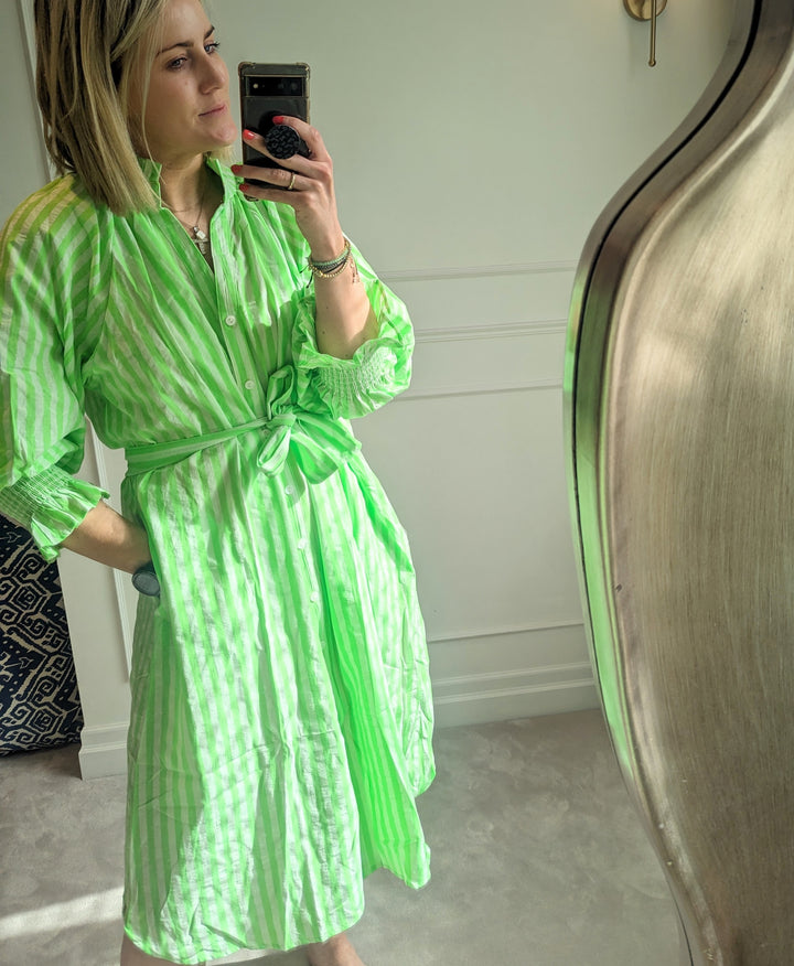 PRE ORDER Green Stripe Summer Dress