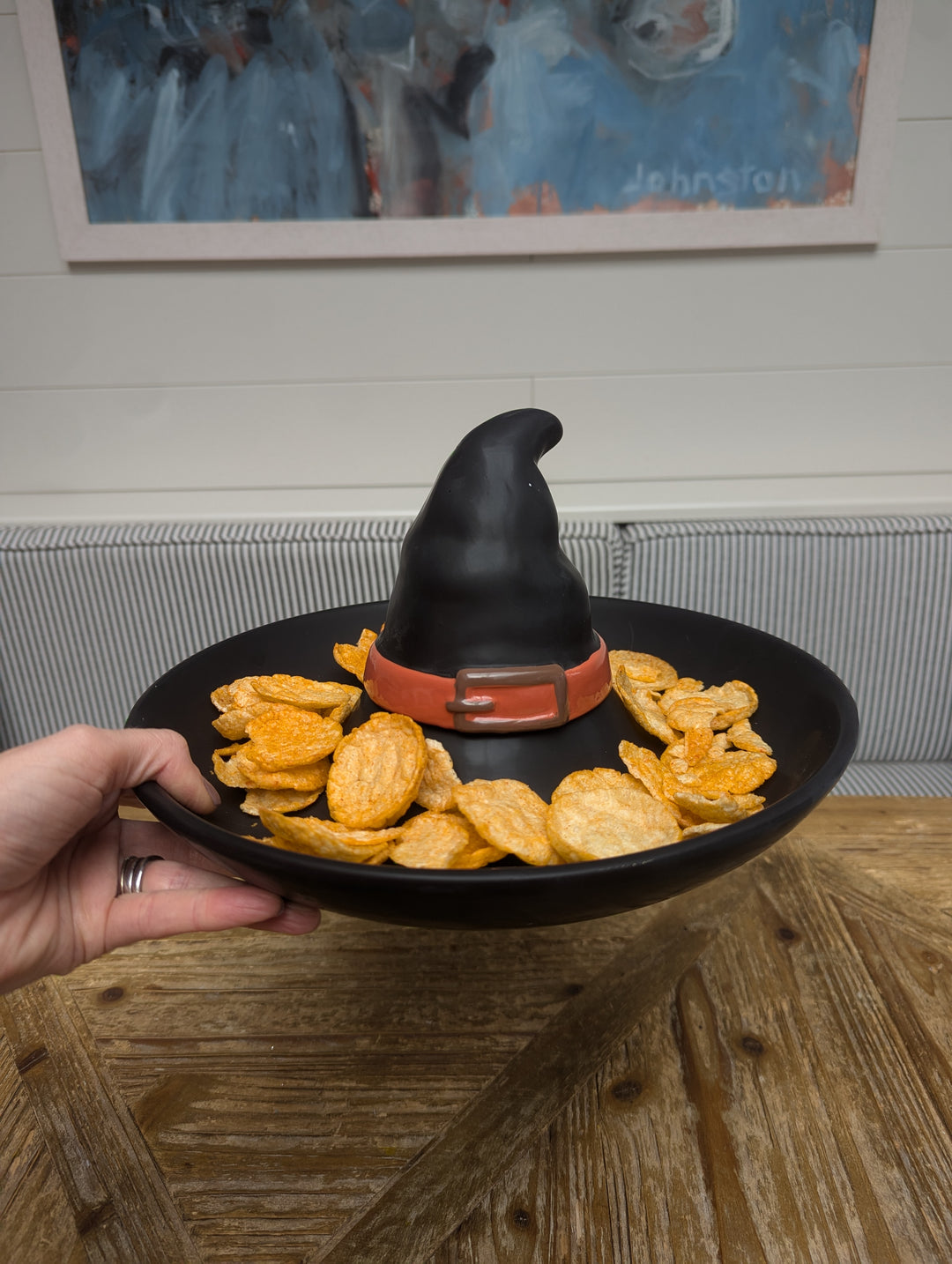 Halloween Witch Hat Chip & Dip Dish Serving Tray