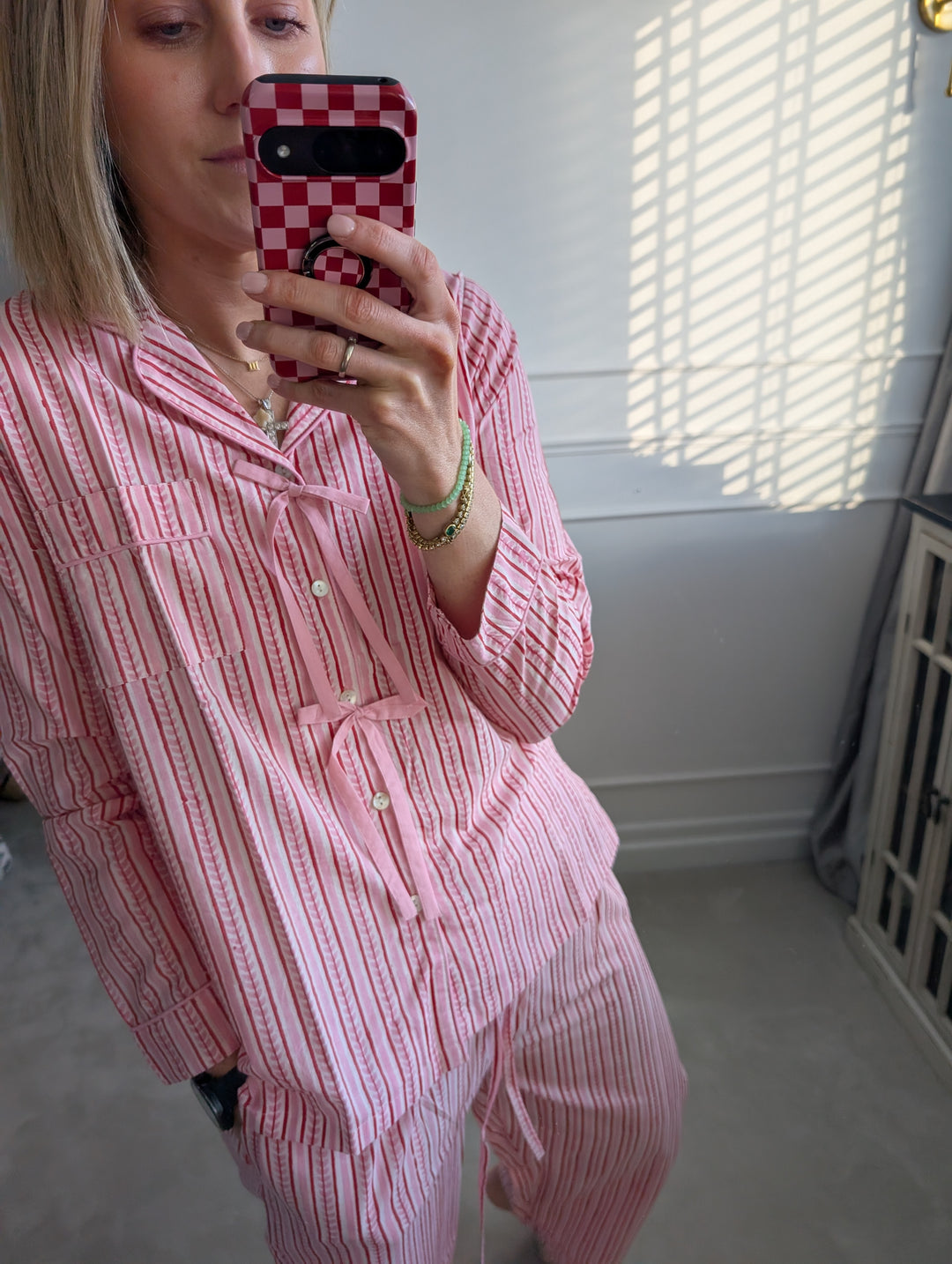 Alani pink bow Pyjama Set