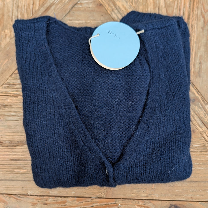 Mohair V Neck Knitted Cardigan-Jackets &amp; Coats-LNH Edit