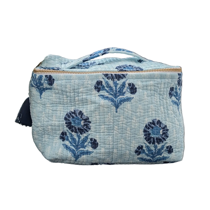 Mia Blue Cosmetic Bag- Large Top Zipper