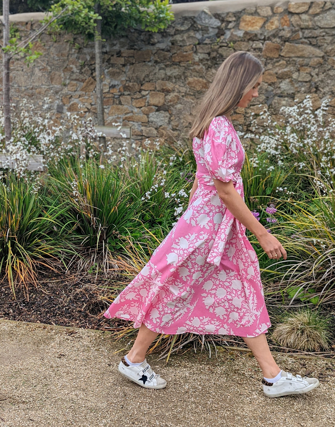 Pink Tree wrap bow dress-Dresses-LNH Edit