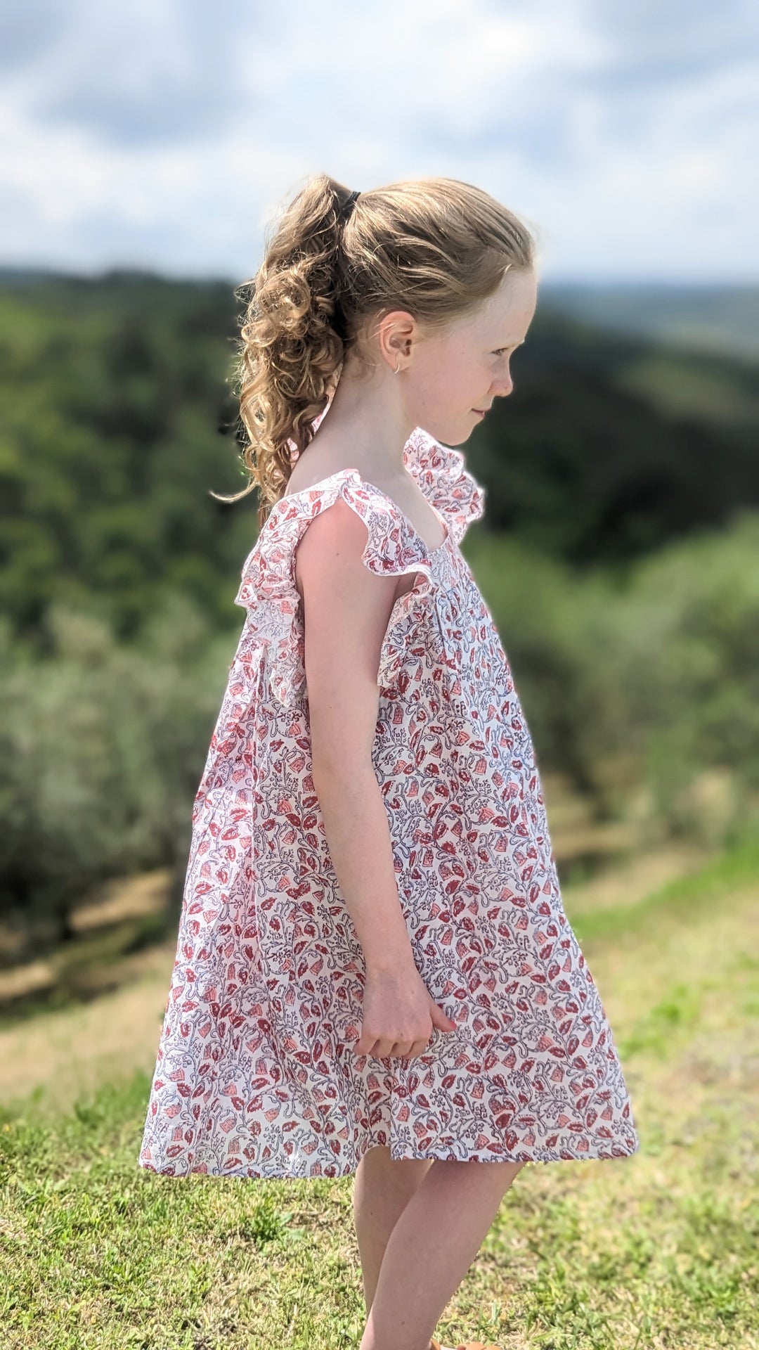 Jodie Frill Little Dress Red Floral-Children’s Dresses-LNH Edit