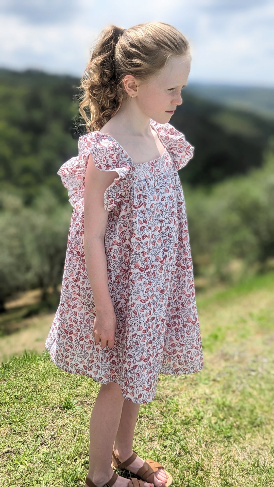 Jodie Frill Little Dress Red Floral-Children’s Dresses-LNH Edit