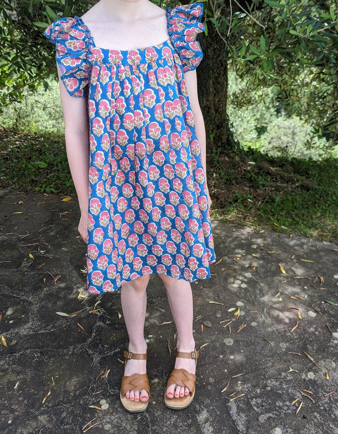 Jodie Frill Little Dress Blue/Pink-Children’s Dresses-LNH Edit