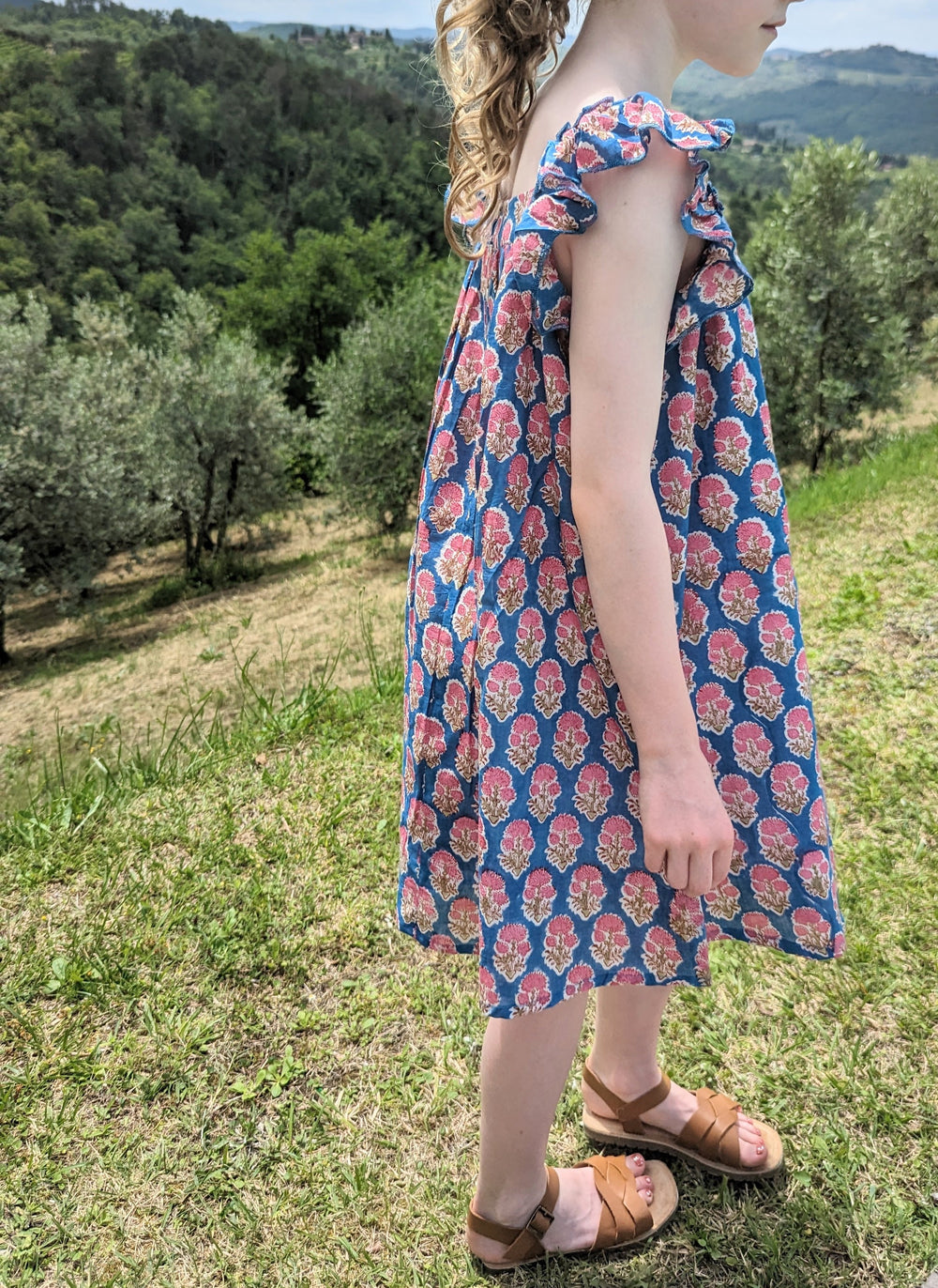 Jodie Frill Little Dress Blue/Pink-Children’s Dresses-LNH Edit