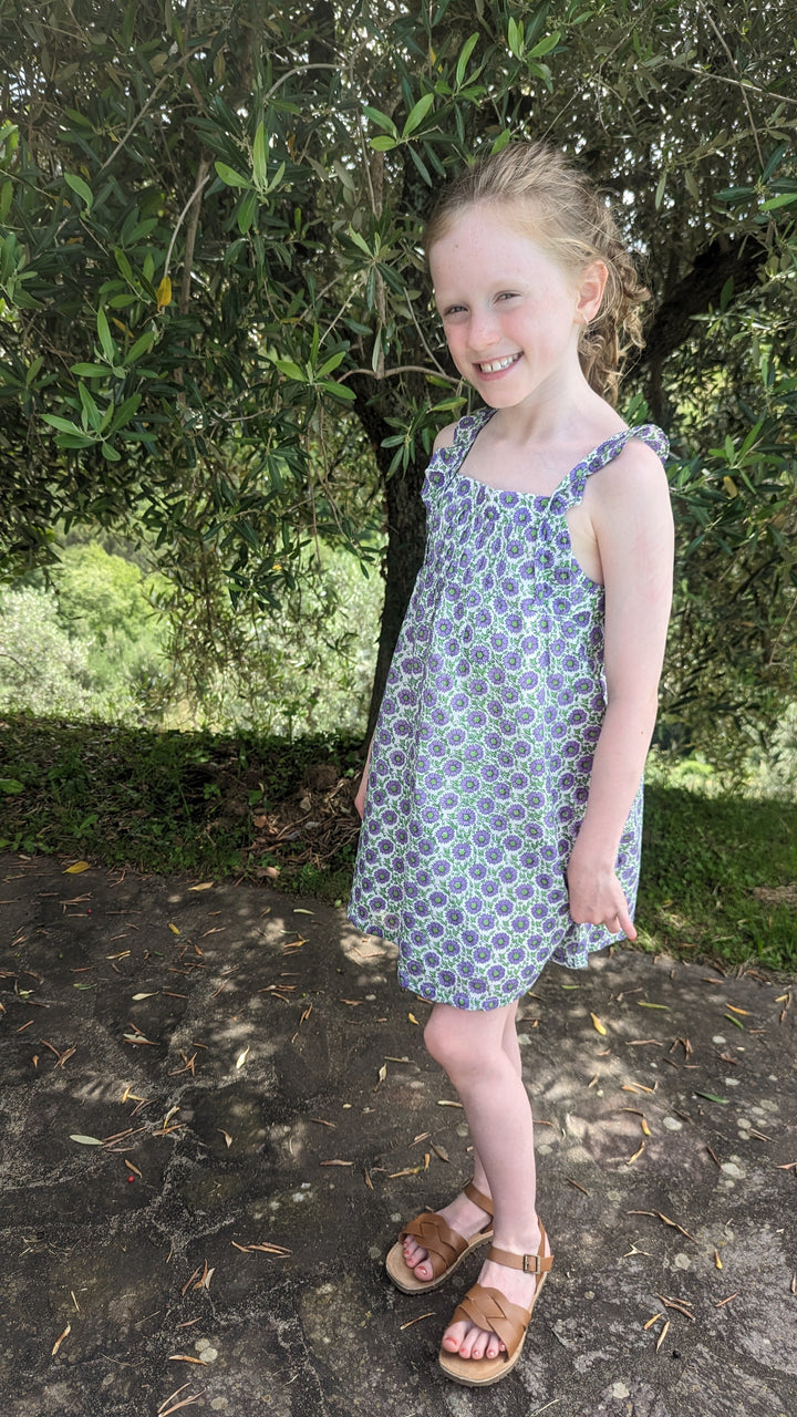 Charlie Little Dress Purple/ Green Floral-Children’s Dresses-LNH Edit