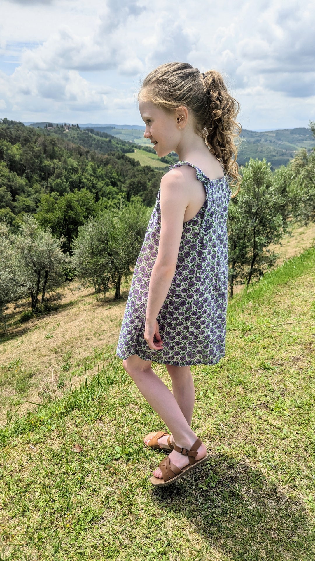Charlie Little Dress Purple/ Green Floral-Children’s Dresses-LNH Edit