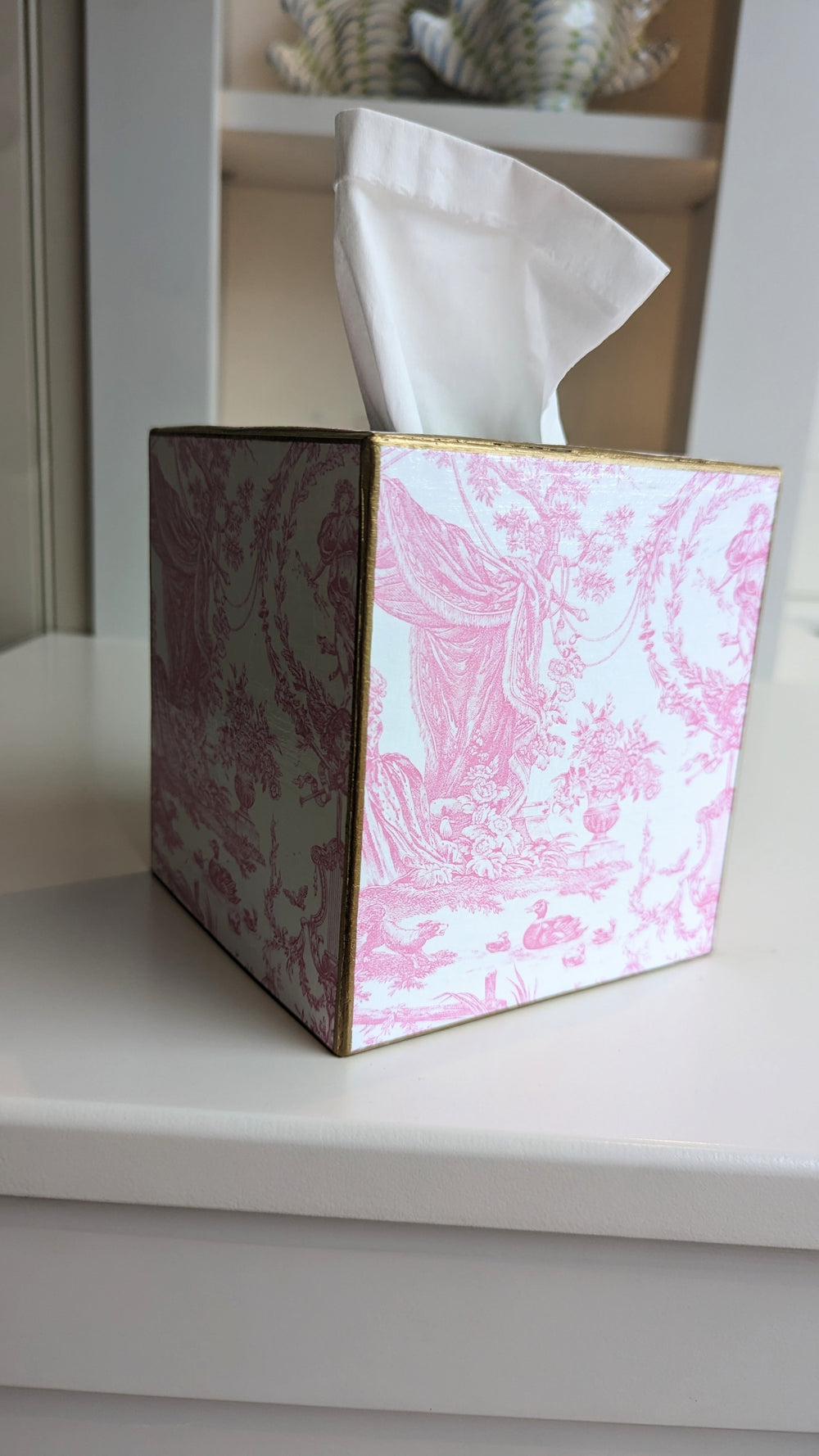 Pink Provincial Tissue Box Cover-Tissue Boxes-LNH Edit