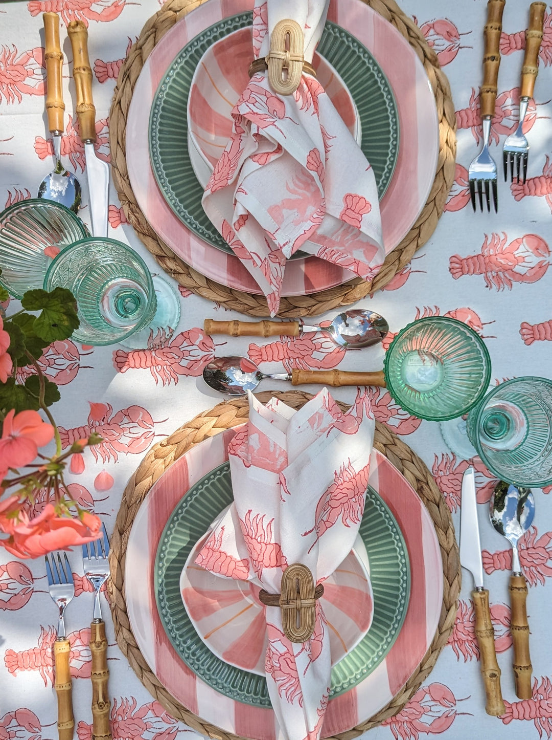 Vogue Lobster Coral Napkin, Set of 4