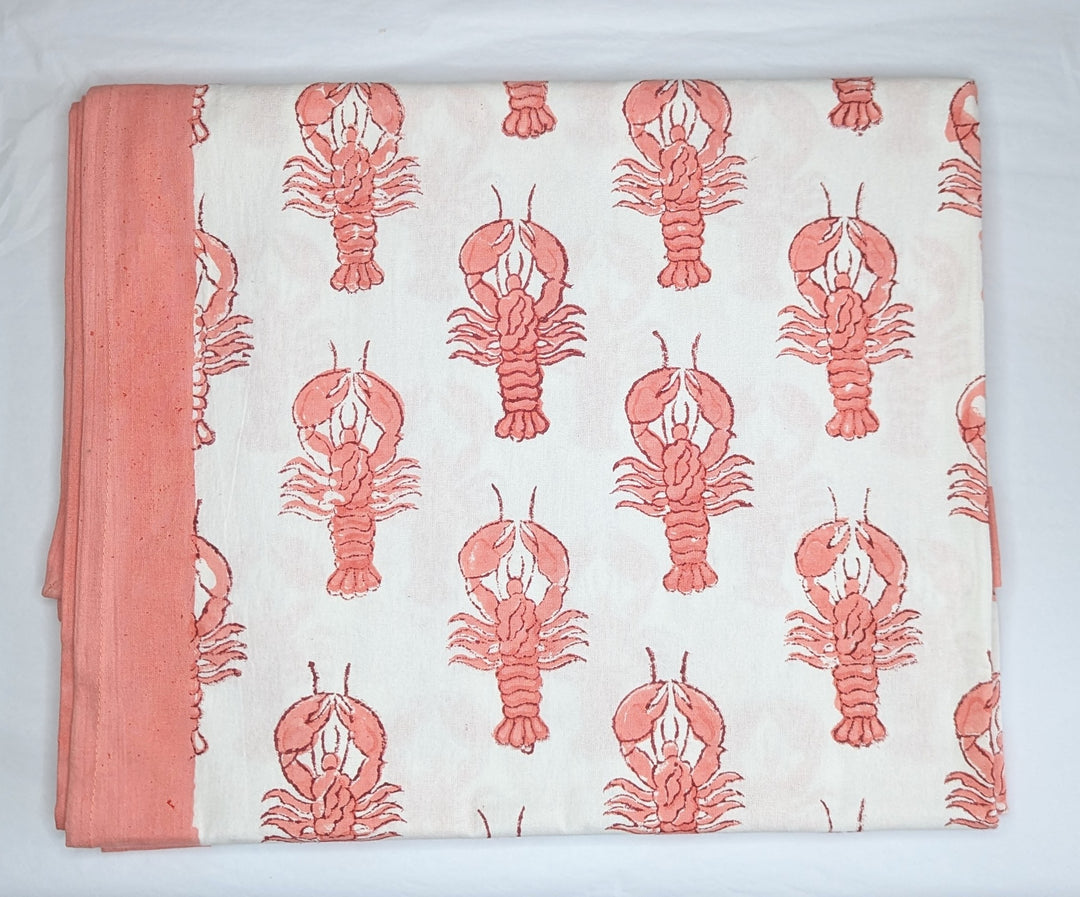VOGUE Lobster Coral Rectangle Tablecloth-Tablecloths-LNH Edit