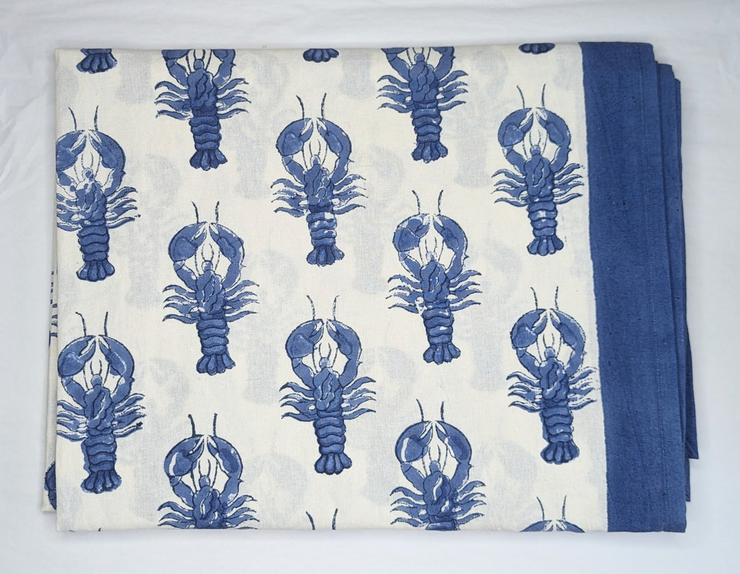 VOGUE Lobster Blue Rectangle Tablecloth-Tablecloths-LNH Edit