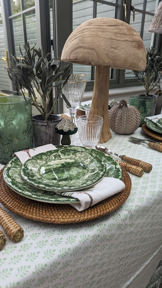 Sofia Green Round Tablecloth-Tablecloths-LNH Edit