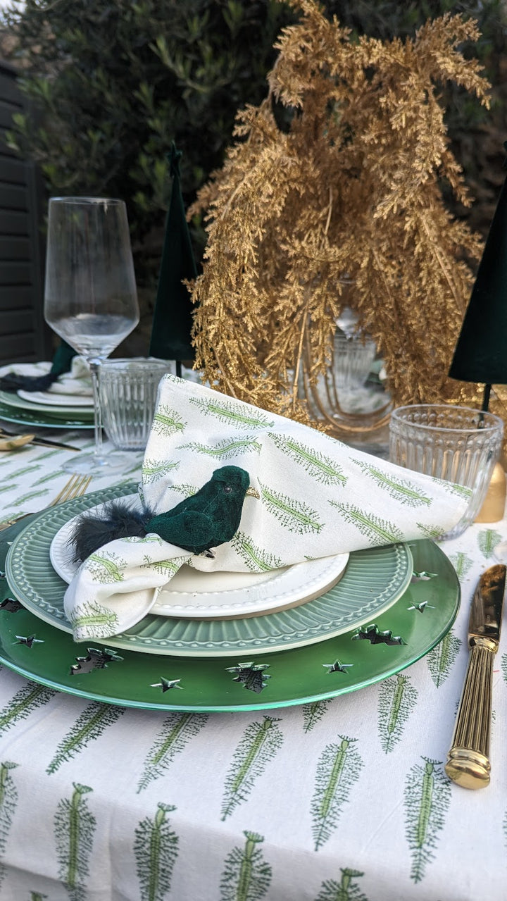 Velvet Green Clip Bird, Assortment Of 2-Ornaments-LNH Edit