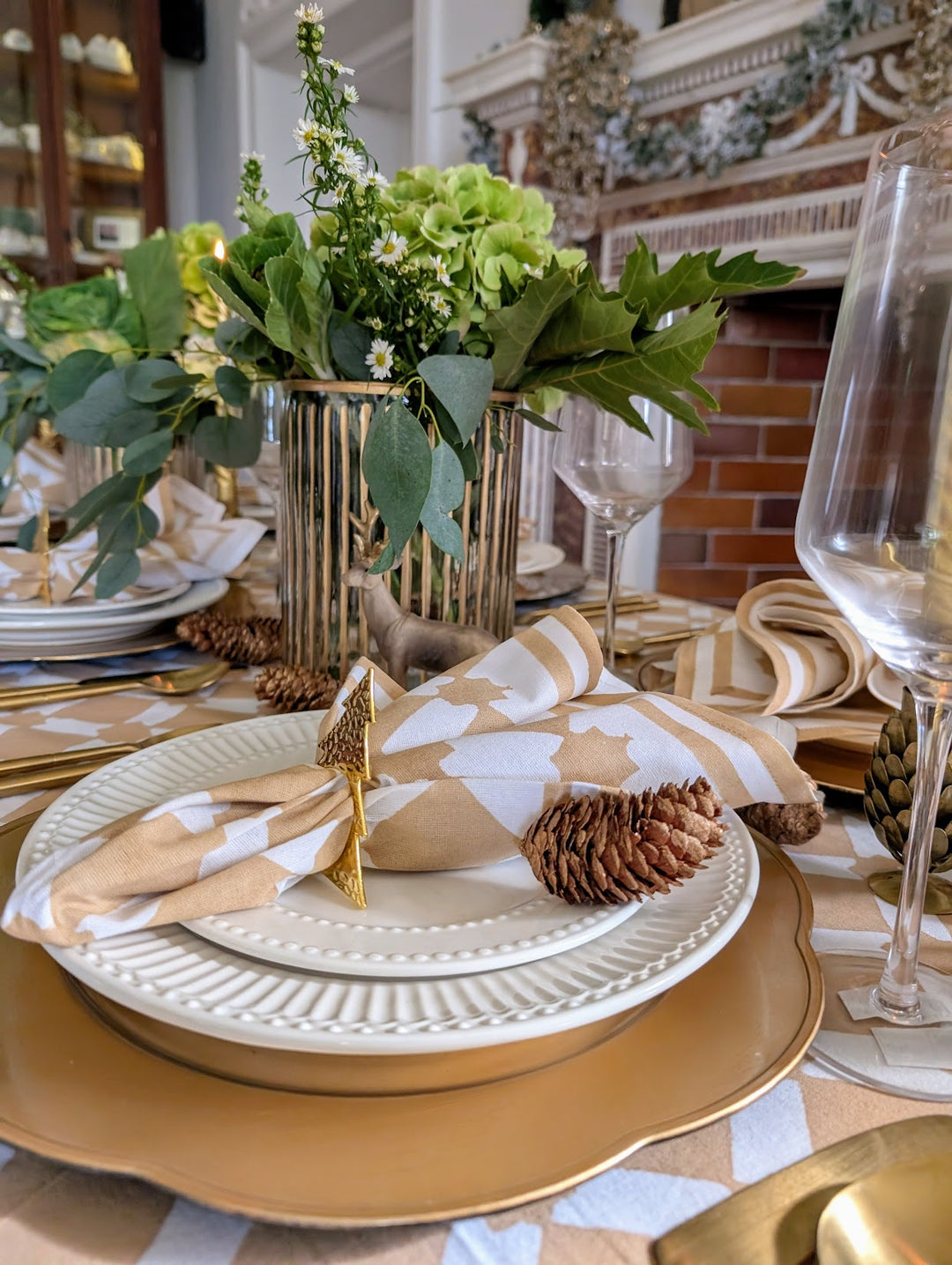 Gold Fir Napkin Rings - Set of 4