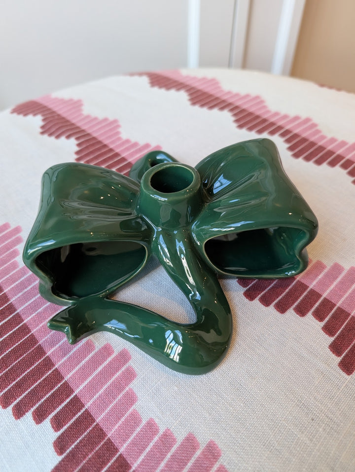 Candle holder ribbon green