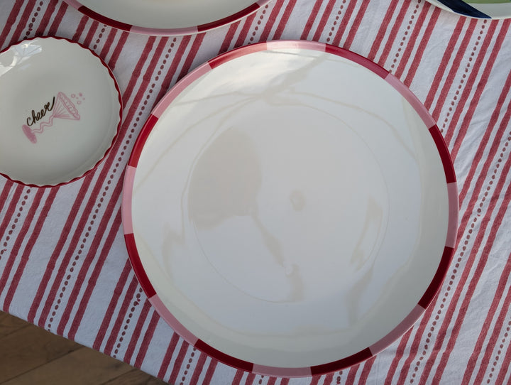 Large Christmas bliss plates Pink set of 2