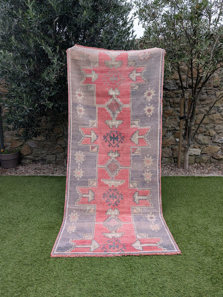 Hand-Knotted Anatolian Karapinar Rug 3'7" X 8'2"