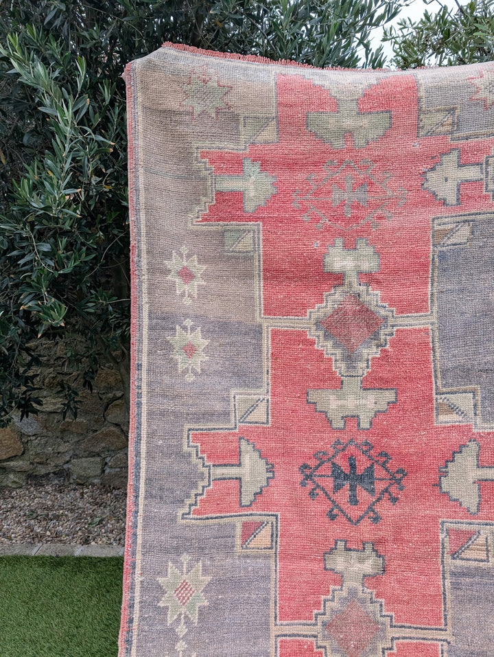 Hand-Knotted Anatolian Karapinar Rug 3'7" X 8'2"