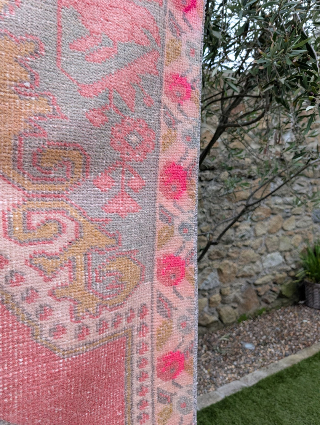 1960s Vintage Turkish Distressed Rug 4'2'' X 7'