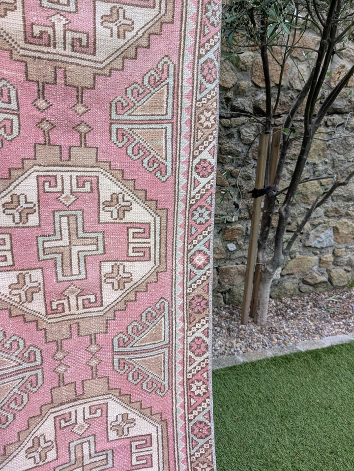 1970s Hand Knotted Vintage Turkish Anatolian Oushak Runner