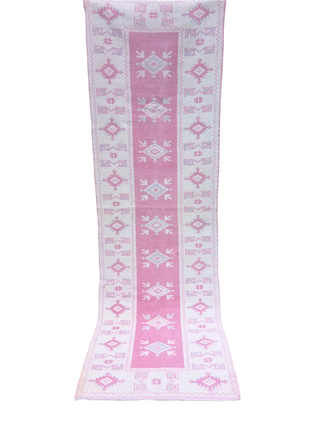 Vintage Pink Kurdish Runner Rug, 1960s