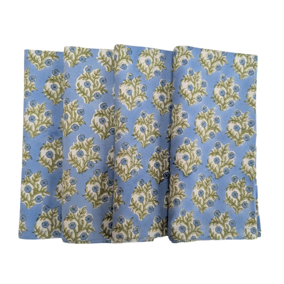 Emily Blue Napkin, Set of 4-Napkins-LNH Edit