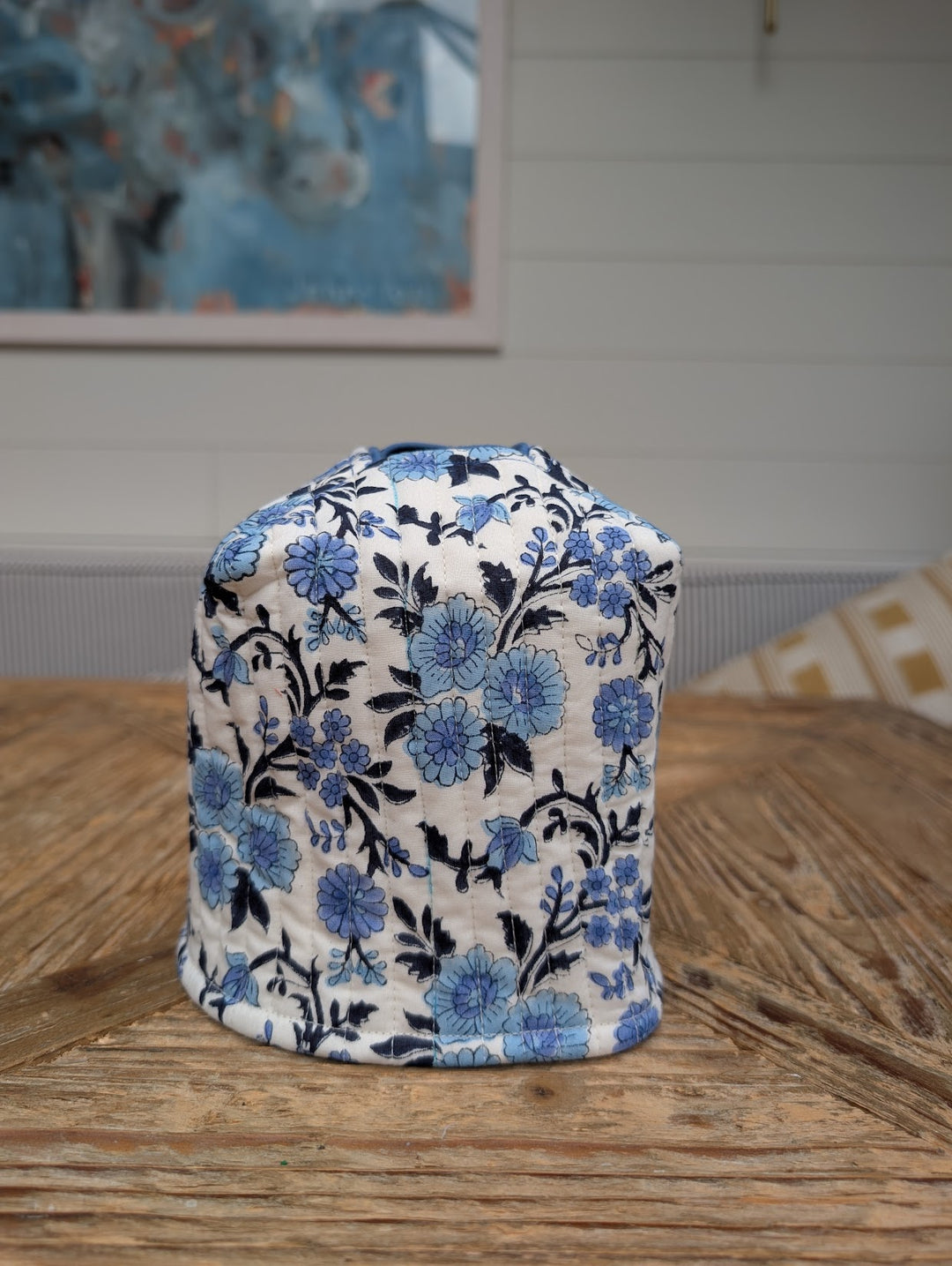 Cotton Blue Thistle Tissue box cover