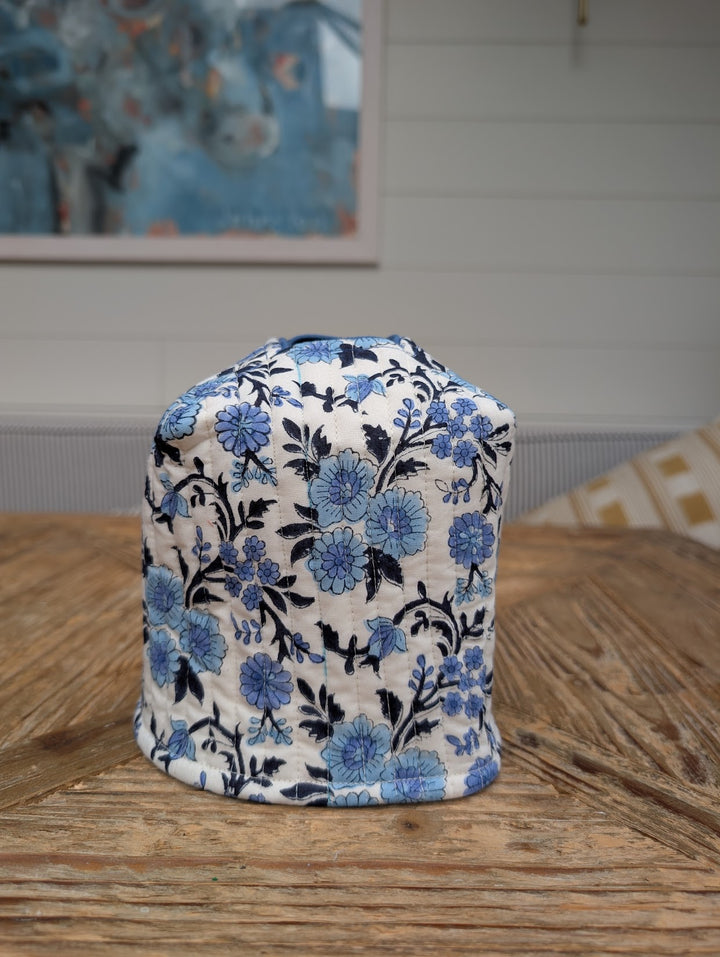 Cotton Blue Thistle Tissue box cover