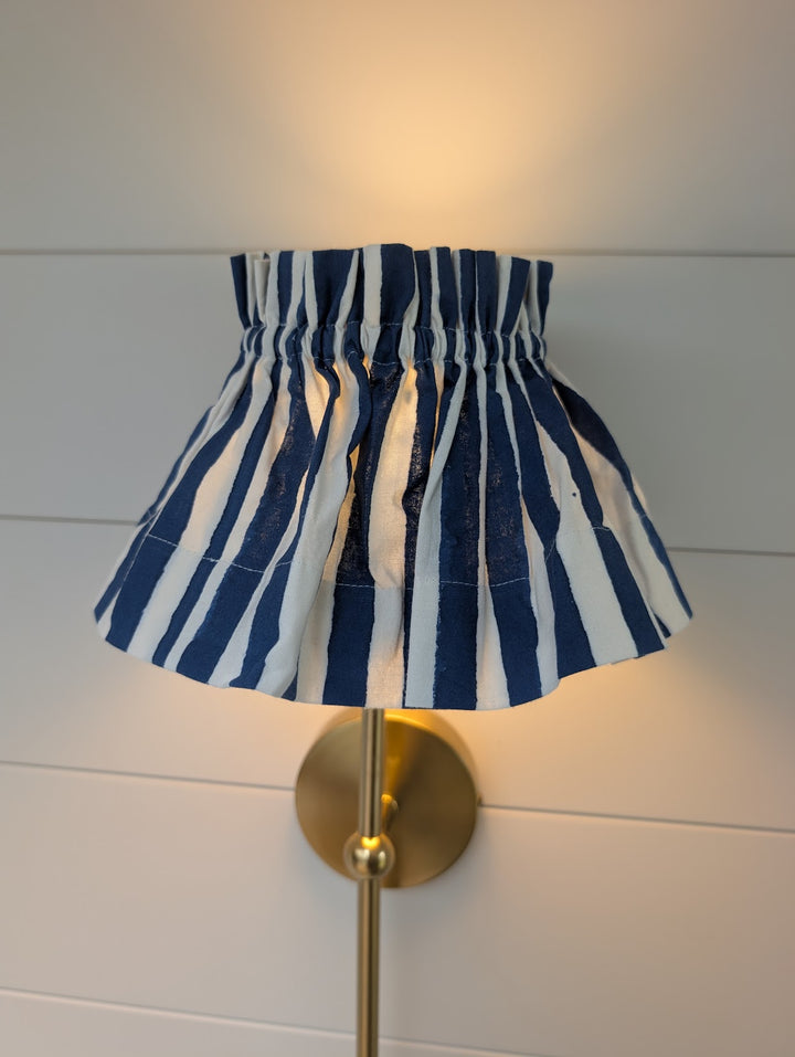 Iris Blue Stipe Lampshade Cover