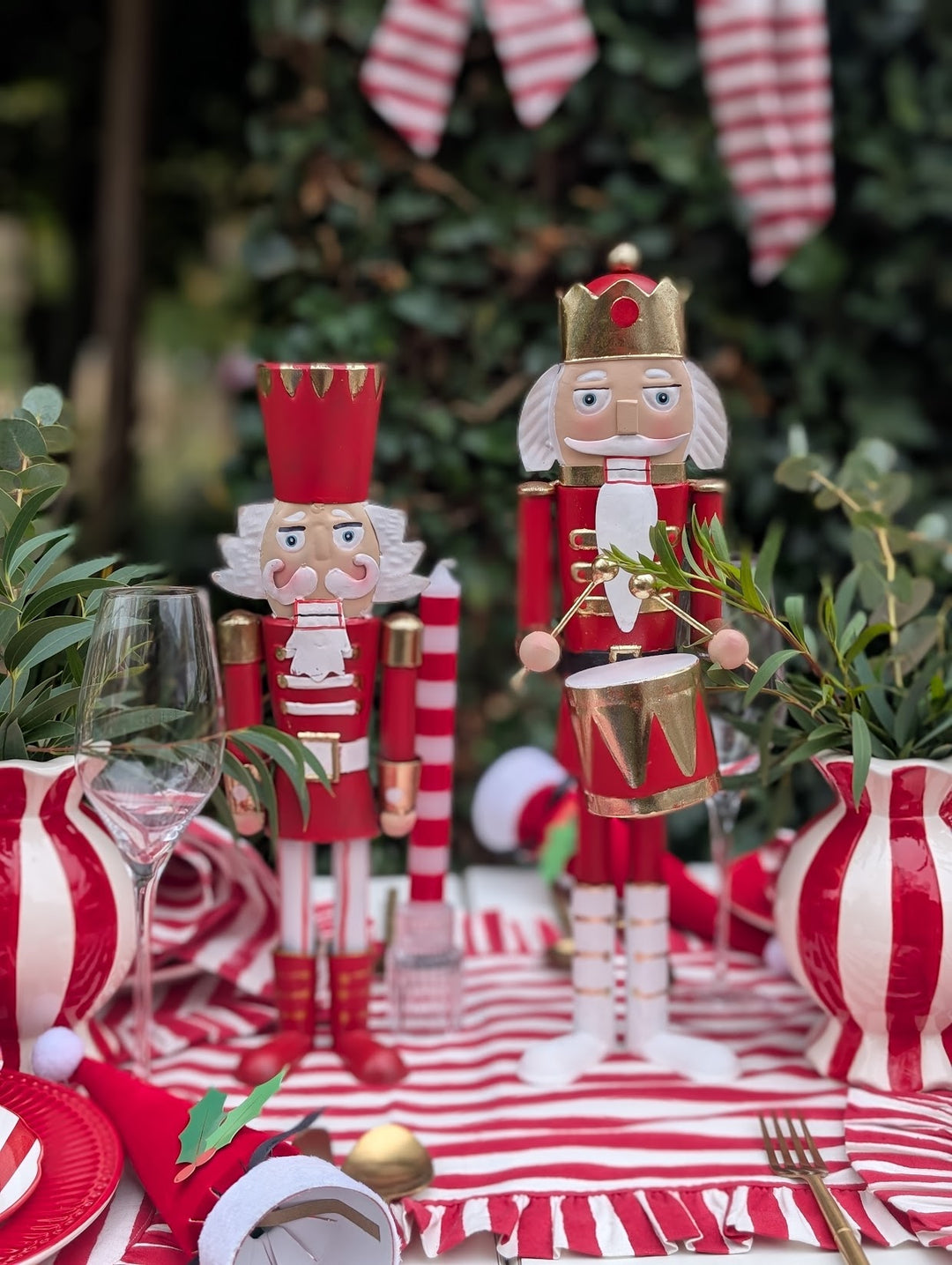 Red & Gold Nutcracker Figures — Set of 2