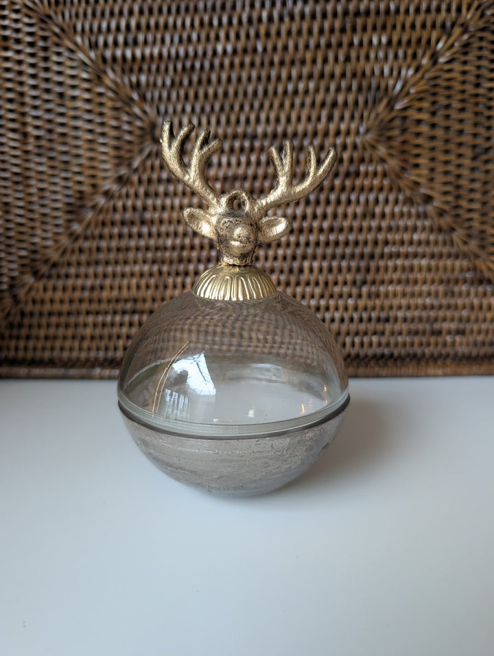 Gold Reindeer Candle Pot