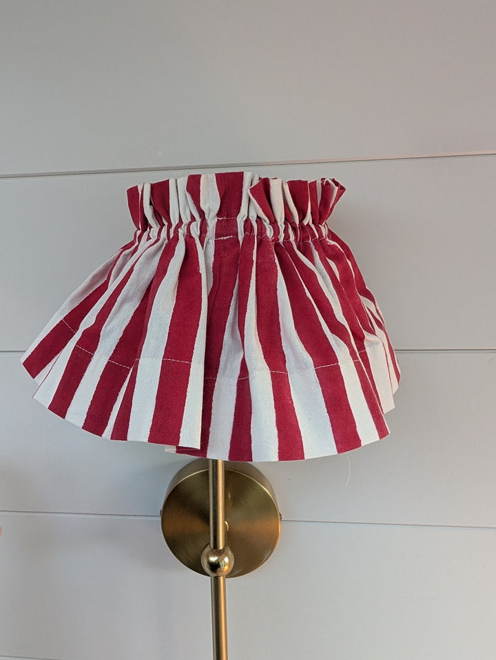 Holly Red Stipe Lampshade Cover