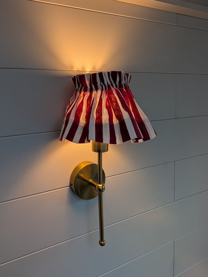 Holly Red Stipe Lampshade Cover